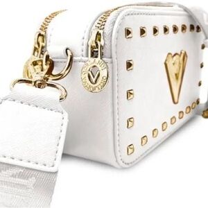 VALENTINO White and Gold Studded Women's Bag!BRAND NEW! GORGEOUS BAG!❤️🙏🎁